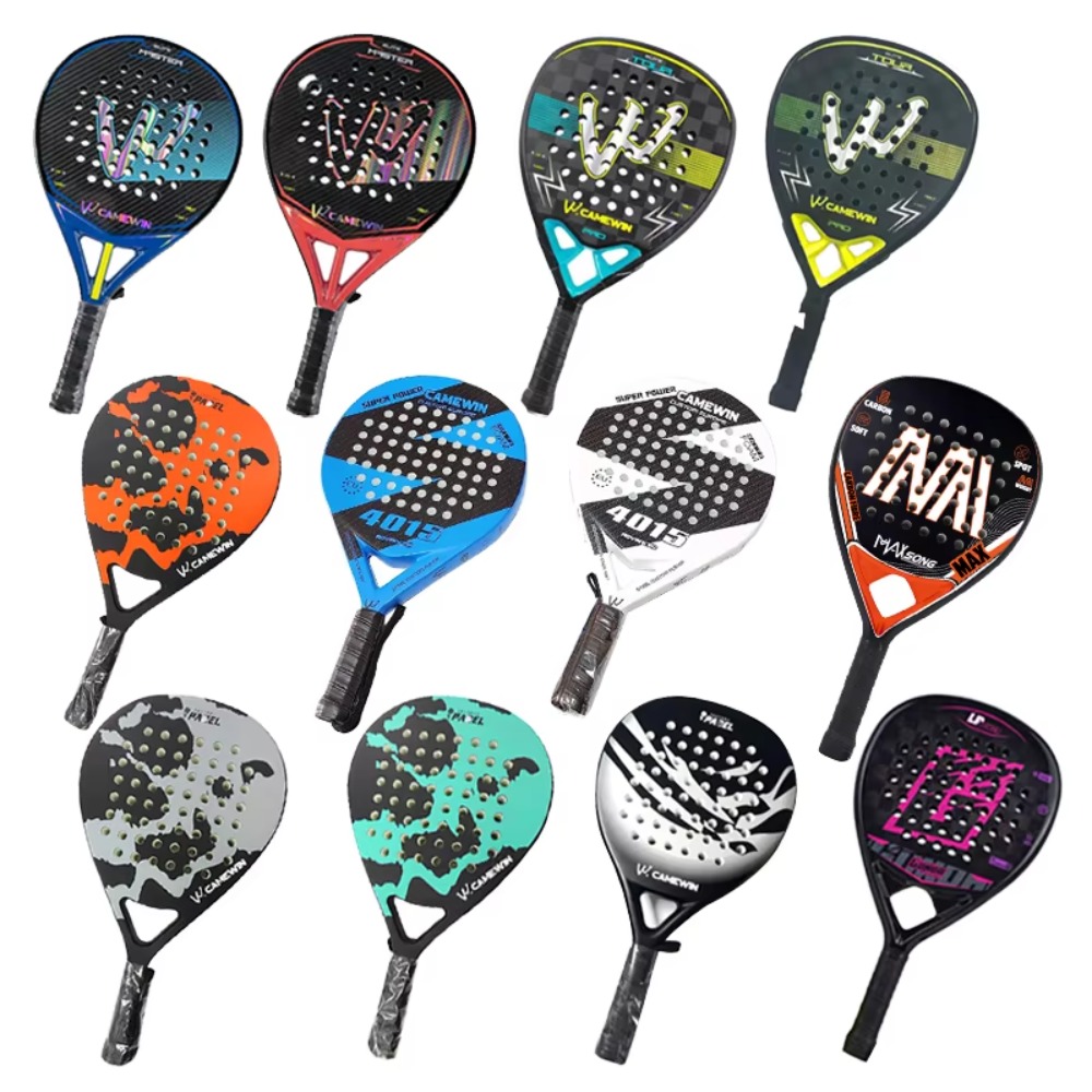 Padel Racket Carbon - TANYAN トーレイ カスタムプロフェッショナルカーボンファイバーパデルラケット ブラックダイアモンドシェイプ EVAメモリーパドル 耐久性ポリエステルネット