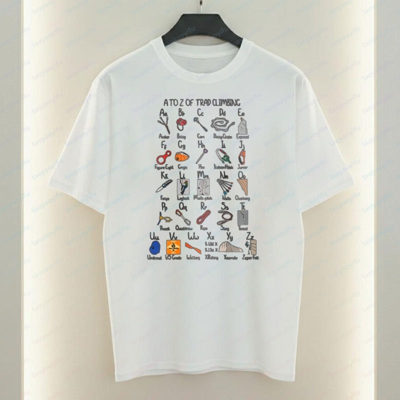 クライミングギア アルファベット メンズ Tシャツ A to - Sports Equipment A To Z のレビューと価格