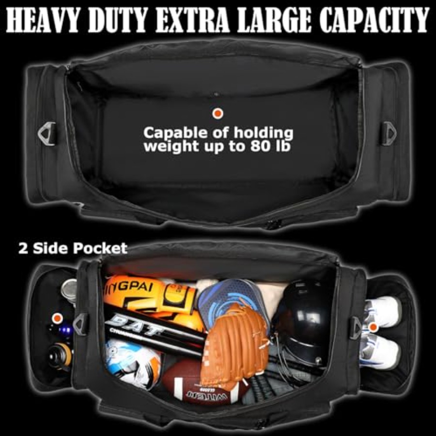 130L特大ダッフルバッグ（男性用）、頑丈な大型トラベルダッ - Xl Sports Equipment Bag のレビューと価格